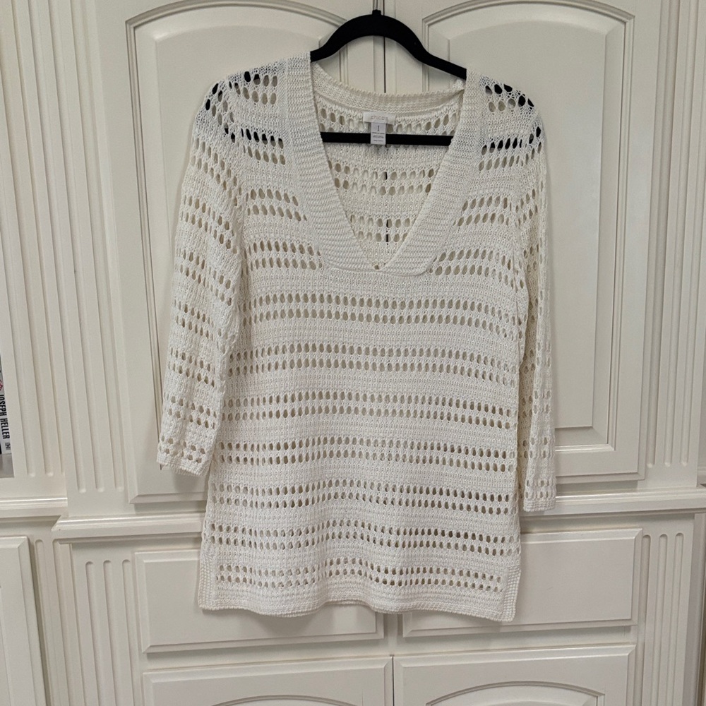 Chico's Cream V-Neck Sweater